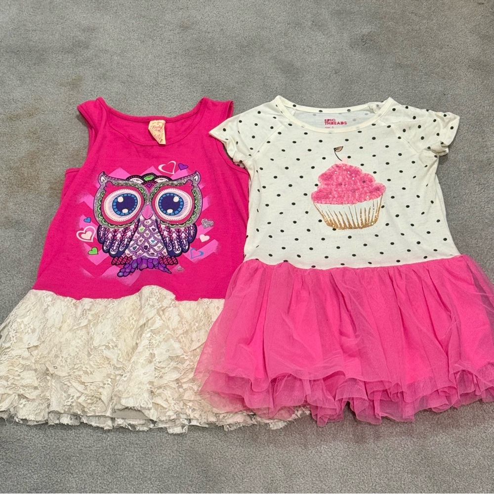 Girls Size 6 Dress Bundle Faded Glory Owl & Epic Threads Cupcake Tutu - Picture 8 of 8